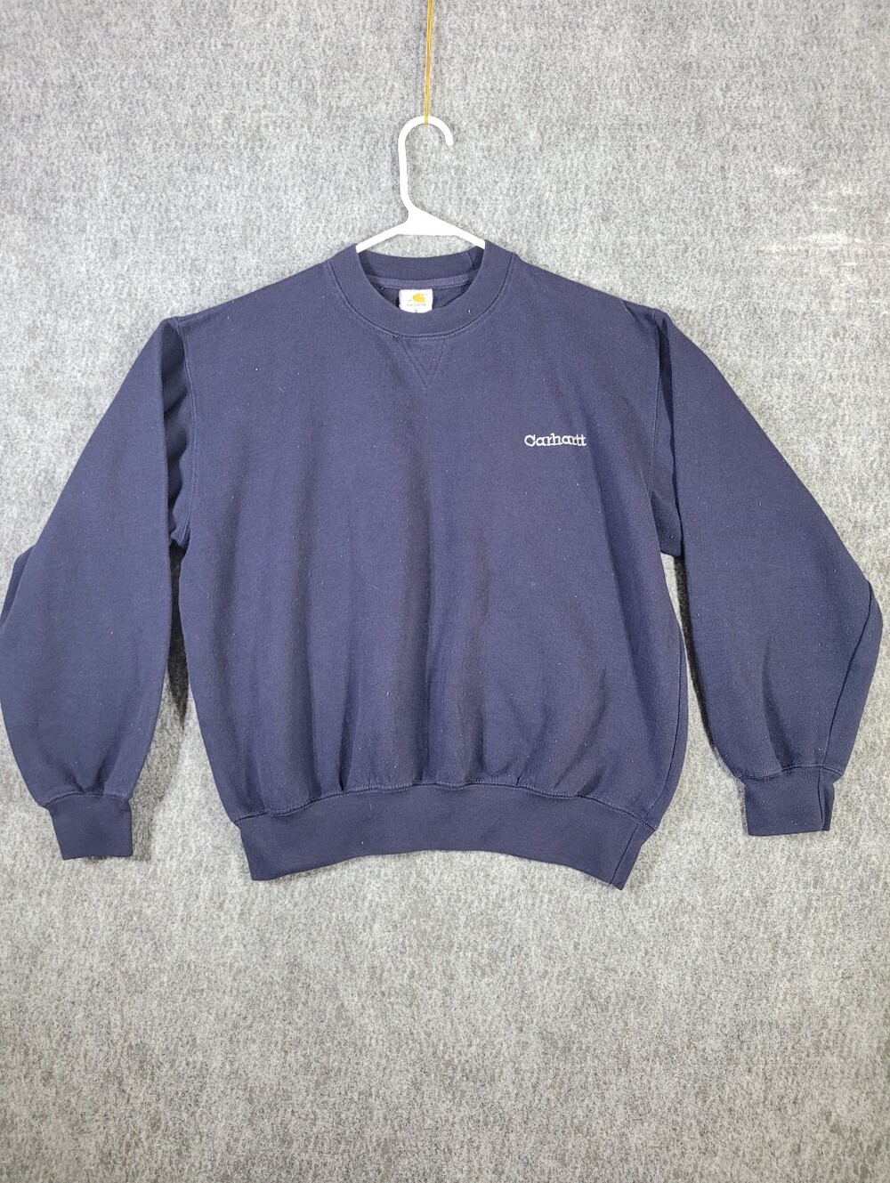 Vintage Carhartt Sweatshirt Mens Small Navy Blue Embroidered Crewneck Workwear